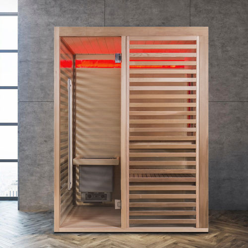 Sauna a infrarossi - SAHARA COMBI - Alpha Wellness Sensations - per uso residenziale / in vetro temprato / in cedro rosso