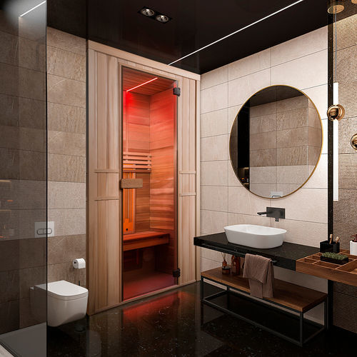 Sauna a infrarossi - INFRAWAVE - Alpha Wellness Sensations - per uso residenziale / contract / in vetro
