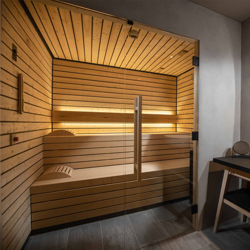 Sauna finlandese - SCHRUNS - Alpha Wellness Sensations - per uso residenziale / in legno / in vetro temprato