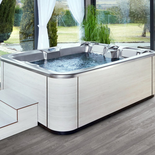 Spa fuoriterra - CHALEUR TOUCH - Alpha Wellness Sensations - rettangolare / 3 posti / in acciaio galvanizzato