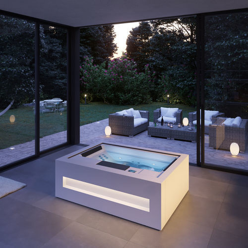 Spa fuoriterra - INTENS HOME - Alpha Wellness Sensations - rettangolare / 4 posti / in acciaio galvanizzato