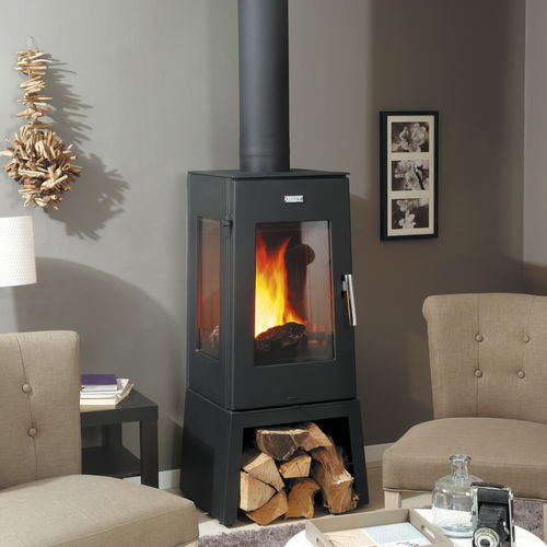 Stufa a legna - LUXOR  - GODIN export - 5 kW...10 kW / a 3 facce / contemporanea