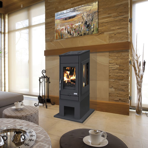 Stufa a legna - EPINETTE - GODIN export - 7.5 kW / a 3 facce / contemporanea