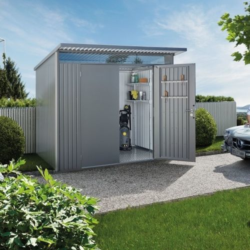 Rimessa per attrezzi in acciaio galvanizzato - AvantGarde - Biohort GmbH - in vetro acrilico / contemporanea / per uso residenziale