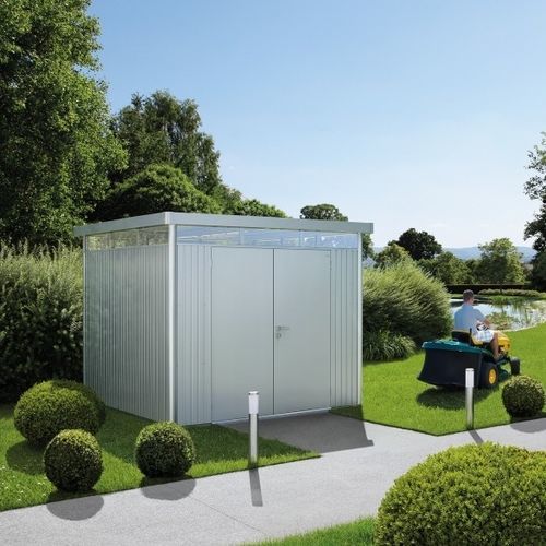 Rimessa per attrezzi in acciaio galvanizzato - HighLine - Biohort GmbH - in vetro acrilico / contemporanea / per uso residenziale