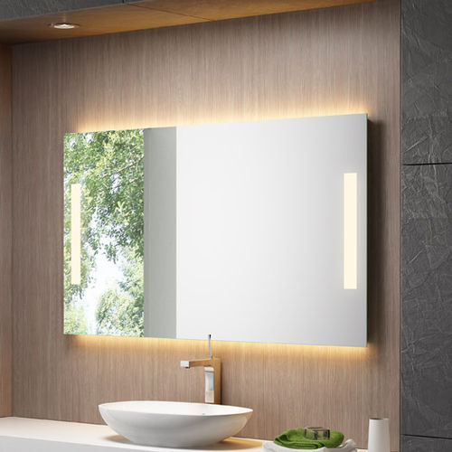 Specchio da bagno a muro - E44 - Uraldi - contemporaneo / rettangolare / in acciaio inossidabile
