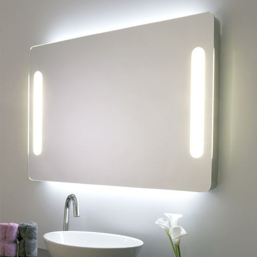 Specchio da bagno a muro - E72 - Uraldi - contemporaneo / rettangolare / in acciaio inossidabile