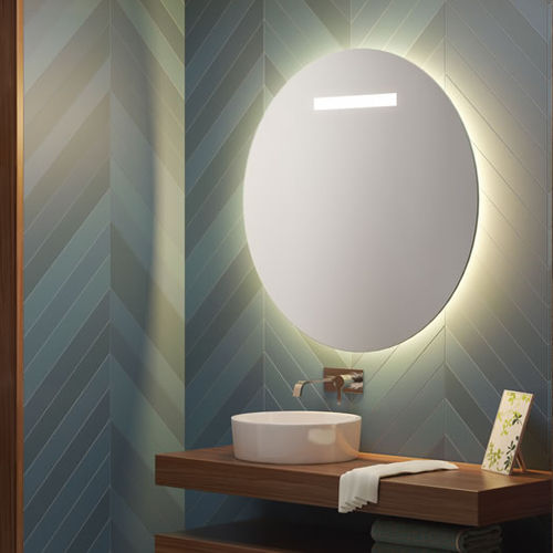 Specchio da bagno a muro - E-L8F - Uraldi - contemporaneo / rotondo / bianco