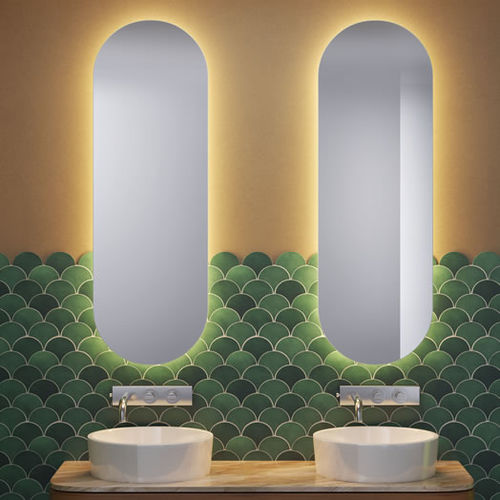 Specchio da bagno a muro - E10 - Uraldi - contemporaneo / ovale / bianco