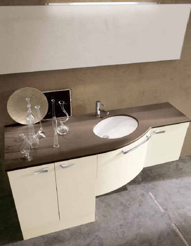 Mobile lavabo sospeso - AQ08 - IDEAL BAGNI - in rovere / contemporaneo / laccato