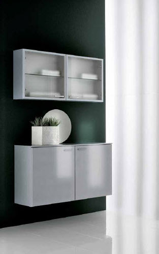 Mobile lavabo sospeso - AV02 - IDEAL BAGNI - in alluminio / in legno / contemporaneo