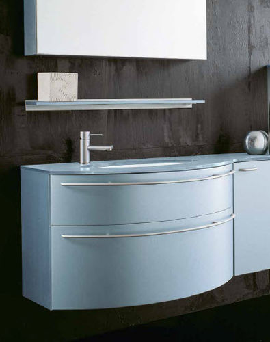 Mobile lavabo sospeso - AV03 - IDEAL BAGNI - in alluminio / in legno / contemporaneo