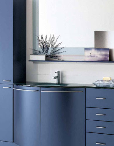 Mobile lavabo da appoggio - AV08 - IDEAL BAGNI - in alluminio / in legno / contemporaneo