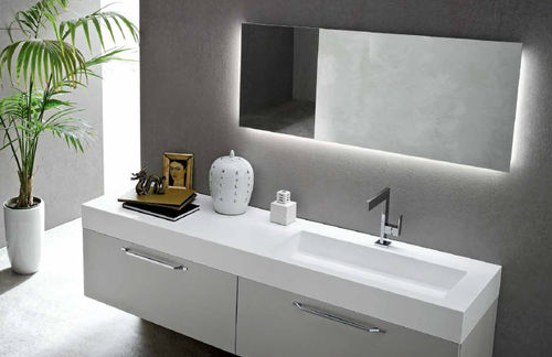 Mobile lavabo sospeso - MG04 - IDEAL BAGNI - in legno / contemporaneo / laccato