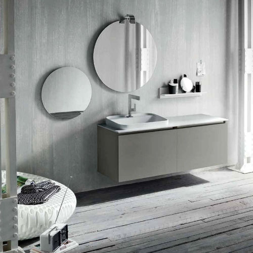 Mobile lavabo sospeso - QB52 - IDEAL BAGNI - in legno / contemporaneo / laccato