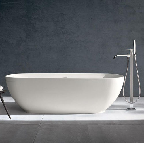Vasca da bagno ovale - VITTORIA - IDEAL BAGNI - da appoggio / in composito / bianca