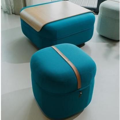 Pouf contemporaneo - CROIS&Eacute;E - DUMAINE SIEGES - in tessuto / in legno compensato / in espanso
