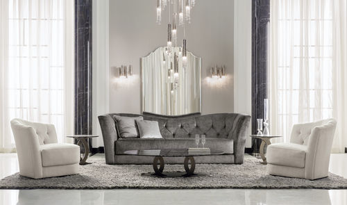 Divano contemporaneo - Butterfly - Opera contemporary - in tessuto / beige / in faggio