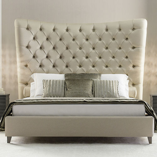 Letto matrimoniale - TOSCA - Opera contemporary - contemporaneo / imbottito / con testiera imbottita