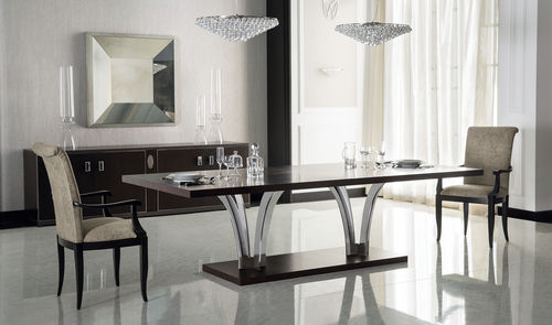 Tavolo da pranzo contemporaneo - ORESTE - Opera contemporary - in legno / in metallo cromato / rettangolare