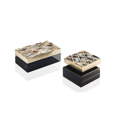 Portagioie in ebano - FEDORA - Arcahorn - in ottone placcato oro