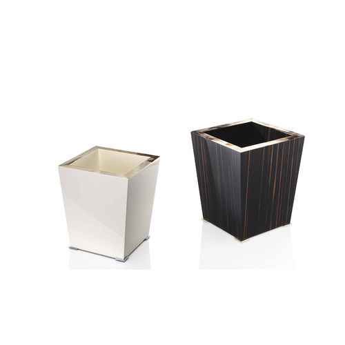 Cestino gettacarte in ottone cromato - FEDRO - Arcahorn - in legno laccato
