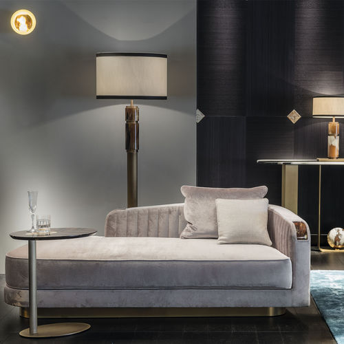 Dormeuse contemporanea - REA  - Arcahorn - in velluto / in legno / con supporto in legno