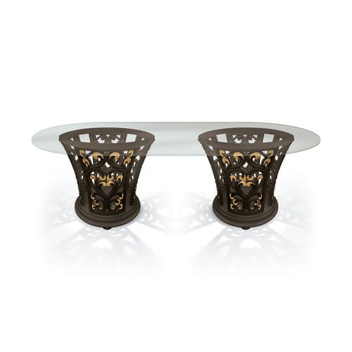 Tavolo in stile - ART. 6113 - CARPANESE HOME - in vetro / con supporto in legno / ovale