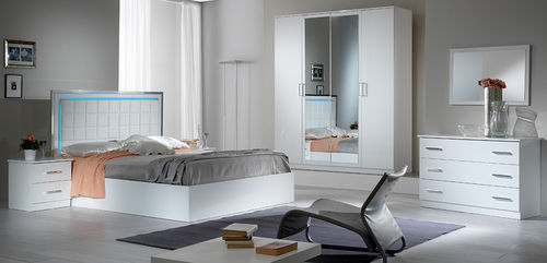 Letto matrimoniale - AMBRA  - Ben Company srl Industria Mobili - contemporaneo / con testiera imbottita / con base contenitore