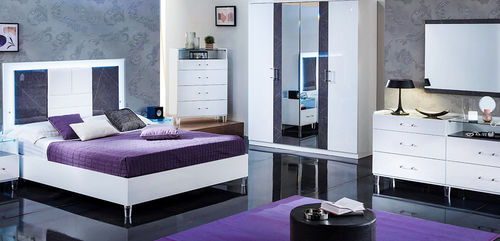 Letto matrimoniale - CRISTAL USA - Ben Company srl Industria Mobili - contemporaneo / imbottito / con testiera
