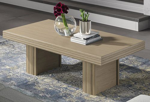 Tavolino basso contemporaneo - SONIA - Ben Company srl Industria Mobili - in rovere / con supporto in quercia / rettangolare