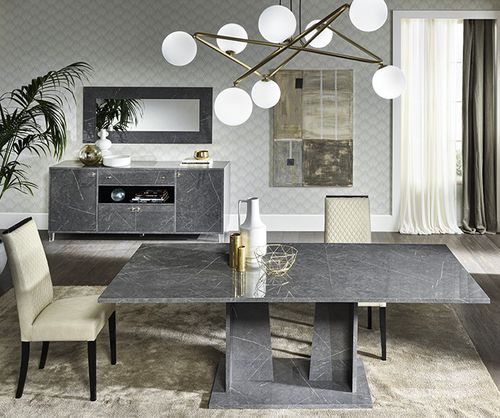 Tavolo da pranzo contemporaneo - VITTORIA - Ben Company srl Industria Mobili - in cemento / con base in cemento / rettangolare