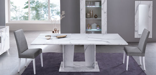 Tavolo da pranzo contemporaneo - VITTORIA  - Ben Company srl Industria Mobili - in marmo / con supporto in marmo / rettangolare