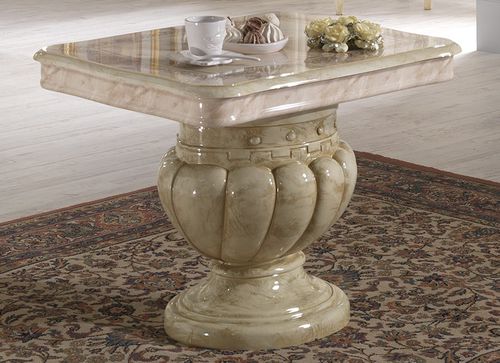 Tavolino basso in stile - BETTY  - Ben Company srl Industria Mobili - in onice / con supporto in metallo / quadrato