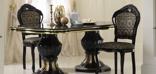 Tavolo da pranzo in stile - BETTY - Ben Company srl Industria Mobili - in legno laccato / con supporto in legno laccato / rettangolare