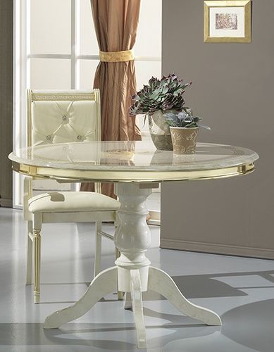 Tavolo da pranzo in stile - VENUS - Ben Company srl Industria Mobili - in legno / con supporto in legno / rotondo
