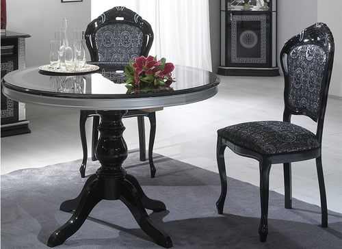 Tavolo da pranzo in stile - VENUS - Ben Company srl Industria Mobili - impiallacciato in legno / con supporto in legno / rotondo