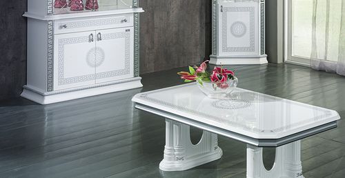 Tavolino basso in stile - VENUS - Ben Company srl Industria Mobili - impiallacciato in legno / con supporto in legno / rettangolare