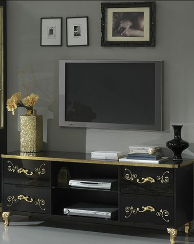 Supporto per TV da terra in stile - SOFIA - Ben Company srl Industria Mobili - Made in Italy / impiallacciato in legno / per uso residenziale