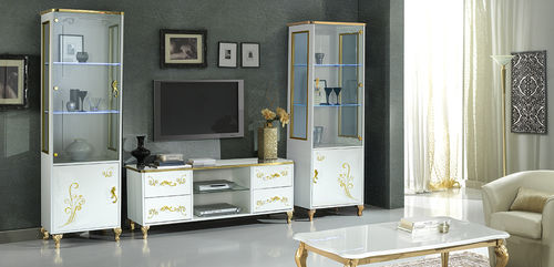 Credenza con alzata in stile - SOFIA - Ben Company srl Industria Mobili - impiallacciata in legno