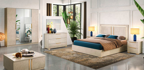 Letto king size - LUNA - Ben Company srl Industria Mobili - queen size / moderno / con testiera