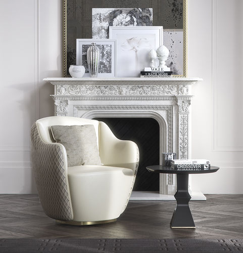 Tavolino contemporaneo - ALMA - Capital Collection - in legno laccato / con supporto in legno / rotondo
