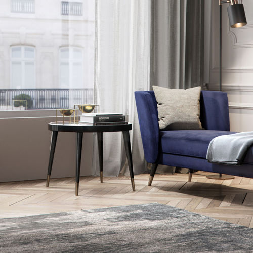 Tavolino basso contemporaneo - BLACK TIE D70 - Capital Collection - in legno / in vetro / con supporto in metallo