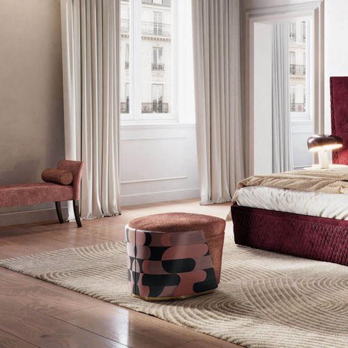 Pouf contemporaneo - MAJESTIC M - Capital Collection - in tessuto / rettangolare / contract