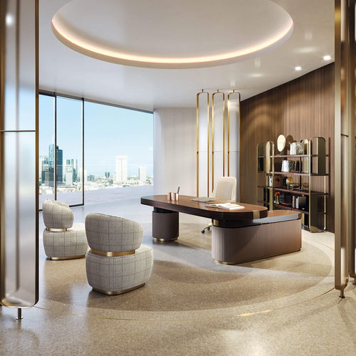 Scrivania da terra - OLIMPIA XL - Capital Collection - contemporanea / in legno / in ecopelle