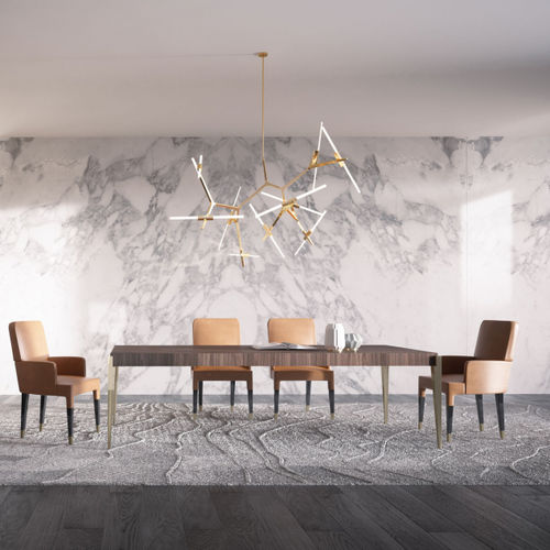Tavolo contemporaneo - CARISMA R - Capital Collection - in legno / con supporto in metallo / rettangolare