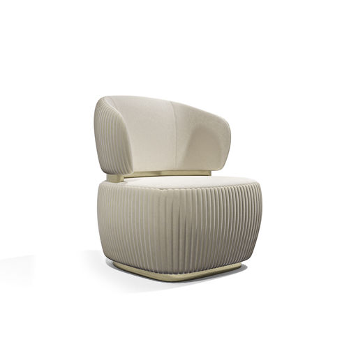 Poltrona contemporanea - Bon Ton - Capital Collection - in tessuto / in pelle / beige