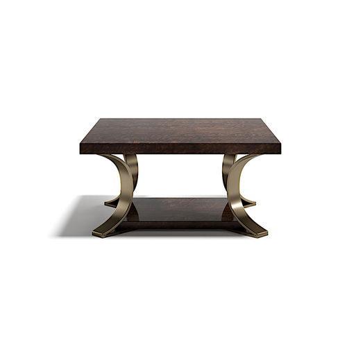 Tavolino basso contemporaneo - MUST SERVICE - Capital Collection - in legno / con supporto in metallo / quadrato