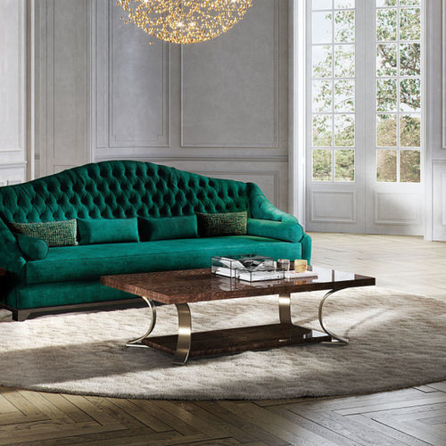 Tavolino basso contemporaneo - MUST - Capital Collection - in legno / con supporto in metallo / rettangolare