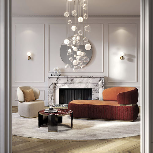 Dormeuse contemporanea - BON TON - Capital Collection - in tessuto / in pelle / contract